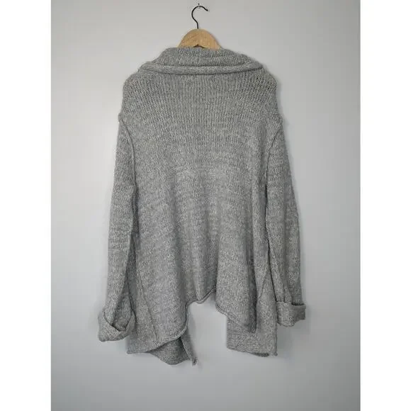 Anthropologie Josie Grey Oversized Open Front Knit Sweater Cardigan - Picture 6 of 6